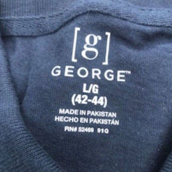 Jersey Polo Style Shirt . Size: Large {42-44} Casual or Work . George . Navy New - Picture 4 of 5